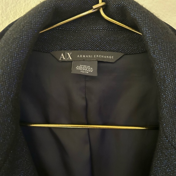 Armani Exchange Blazer Blue Metallic Shimmer XS - Picture 2 of 4